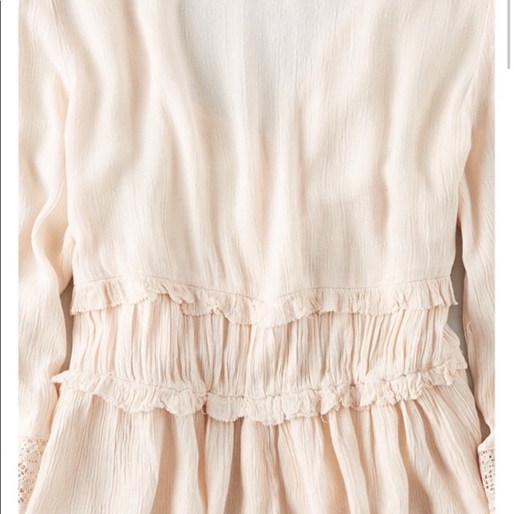 American Eagle Lacey Ruffle Waist Blouse - Boho - Picture 4 of 8